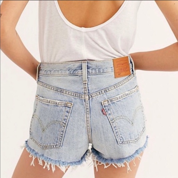 Levi’s 501’s Button Fly Denim Shorts Waveline - Picture 8 of 11